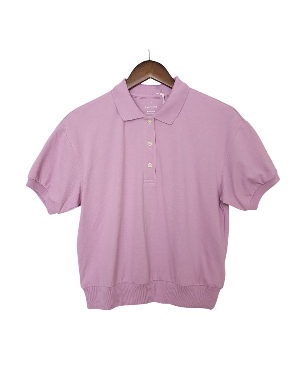 Everlane Organic Cotton Polo Shirt Womens Size S Big Mauve Oversized Classic NWT